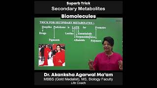 Superb Trick Secondary Metabolites  Biomolecules  aamam neet2023 biologytricks etoos ytshort [upl. by Nellahs834]