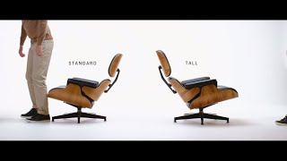 Eames Midcentury Lounge Chair and Ottoman  Standard vs Tall [upl. by Docila]