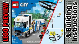 PREVIEW 60244 LEGO City Police Helicopter Transport​ amp Building Instructions LEGO 2020 [upl. by Yuk]