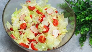 Knackiger Eisbergsalat mit Tomaten Paprika und Radieschen frisch leicht und lecker zum Grillen [upl. by Eustazio525]