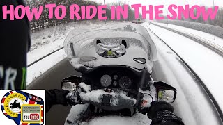 How to ride a motorcycle in the snow WARNING I SING read description Riding tips and help [upl. by Meekahs]