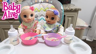 BABY ALIVE Twins Morning Routine baby alive real as can be baby [upl. by Atirehc]