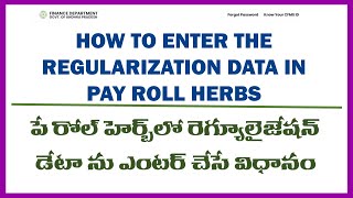 HOW TO ENTER THE REGULARIZATION DATA IN PAY ROLL HERB [upl. by Arriek]