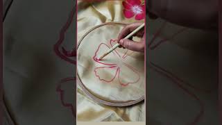 Organza dupatta painting  😍🌸 shorts fabricpainting organza [upl. by Tillio]