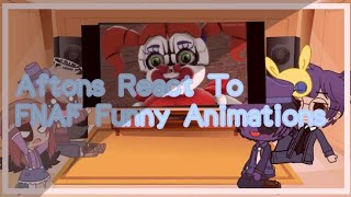 Aftons React To FNAF TRY NOT LAUGH ANIMATIONS  Gacha  Fnaf  Enjoy [upl. by Gala804]