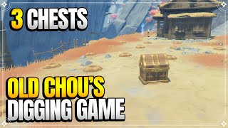 Old Chous 3 Chests Digging Game  World Quests and Puzzles 【Genshin Impact】 [upl. by Alemahs335]