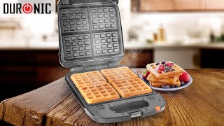 Duronic Waffle Maker WM60 Non Stick Waffle Iron  4 Square Waffle Makers with Removable Plates [upl. by Anrym]