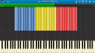 Romania Flag synthesia midi art [upl. by Asenad609]