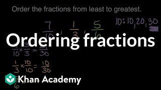 Ordering fractions  Math  4th grade  Khan Academy [upl. by Aramat419]