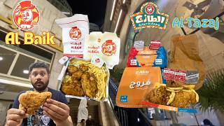 BEST Spicy Broasted Chicken in Saudi Arabia  Al Baik vs Al Tazaj  Fried Chicken Broast in Arabia [upl. by Eahsat770]