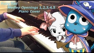 Fairy Tail【フェアリーテイル】Medley Openings 12345  Piano Cover [upl. by Ardnuhs151]