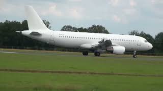 SmartLynx A320 Landing Groningen Airport Eelde [upl. by Aratihc]