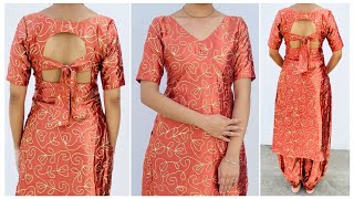 Alia Cut Kurti With Beautiful Back Design  Cutting And Stitching  Very And Simple Tutorial [upl. by Niret852]