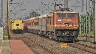 🔥DANGEROUS 130 KMPH WAP4  FASTEST GARIB RATH EXPRESS WITH BRAND NEW LHB COACH  TRAIN CROSSING [upl. by Prudence]