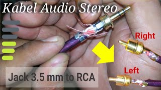 Membuat kabel audio stereo  jack 35 mm to RCA [upl. by Riggins]