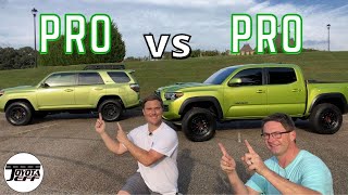 We Debate the Best Lime 2022 4Runner TRD Pro or 2022 Tacoma TRD Pro [upl. by Madelena786]