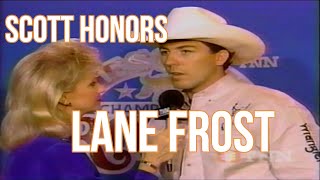 Lane Frost honored by Scott Mendes  Mesquite Championship Rodeo  PRCA [upl. by Corey]