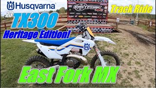 2023 Husqvarna TX300 Heritage Edition Review Track Ride at East Fork MX [upl. by Leizahaj]