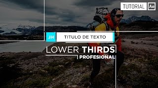 Lower Third Profesional  Tutorial After Effects Español [upl. by Leihcim]