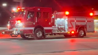 Saginaw MI FD E1 Responding COMMERCIAL FIRE ALARM AIR HORN [upl. by Annaehs521]