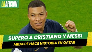 Mbappé supera a Cristiano y empata a Messi en cifra goleadora en Mundiales [upl. by Ilocin]