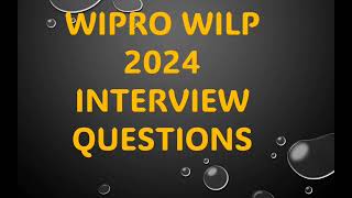 Wipro Wilp Interview Questions  Five Most Asking Wilp Interview Questions [upl. by Carmel683]