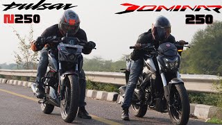 Bajaj Dominar 250 vs Bajaj Pulsar N250 Performance Test [upl. by Eugenie799]