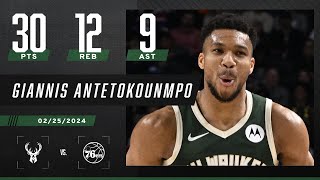 GIANNIS 30PT NEAR TRIPLEDOUBLE leads Bucks to dominant win over 76ers 💪  NBA on ESPN [upl. by Daniell]