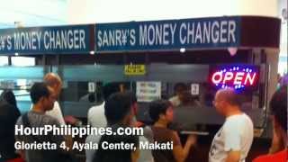 Sanrys Money Changer Glorietta 4 Ayala Center Makati Philippines by HourPhilippinescom [upl. by Raila]