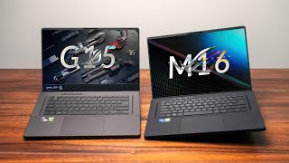 ASUS Zephyrus G15 vs ASUS M16 Review  AMD or Intel [upl. by Ahseena]