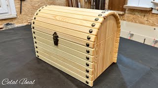 Making A Wooden Box  Wooden Chest  Ahşap Kutu Yapımı  Woodworking Projects Diy [upl. by Ulyram]