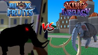 Blox Fruits Mammoth vs King Legacys Mammoth [upl. by Hsan]