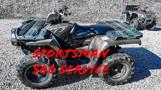 2010 Sportsman 500 ho OilSpark plug change atv diy oilchange [upl. by Yadnus]