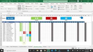 Automated Attendance Sheet in Excel [upl. by Sirhc]