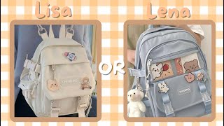 Lisa or lena  school supplies edition🌸 Cute kawaii aesthetic school supplies [upl. by Gabbey]