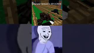 Monster school then vs now   xqc monsterschool minecraft nostalgia shorts [upl. by Brackett]