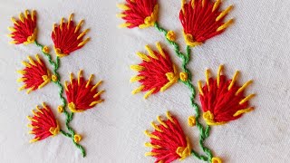 VERY EASY EMBROIDERY TUTORIAL FOR BEGINNERS SIMPLE STITCH NEEDLE WORKLAZY DAISY STITCH EMBROIDERY [upl. by Matless984]