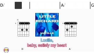 LITTLE RICHARD Lucille FCN GUITAR CHORDS amp LYRICS [upl. by Ddene]