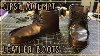 Attempting to Make Leather Moccasin Boots [upl. by Jabez]