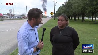 San Jacinto College student details first hearing the pipeline explode in Deer Park [upl. by Ahsyekat608]