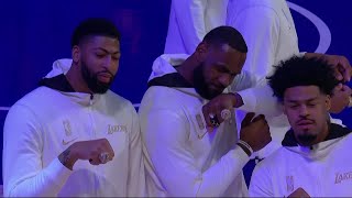 LeBron Anthony Davis Lakers Get Their Championship Rings  Full Ceremony [upl. by Ahsenre]