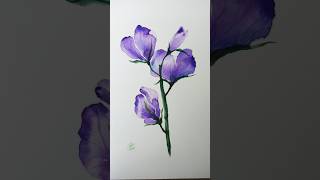 art watercolorpaintingtutorial fiori botanical drawing paintigflowers short viralart [upl. by Ikilisav]