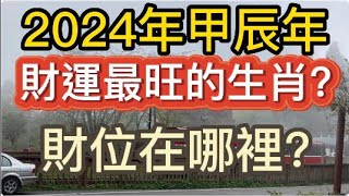 2024年甲辰年財運最旺的生肖 財位在哪裡 [upl. by Natalie]