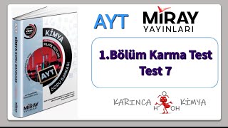 Miray Yayınları AYT Kimya Soru Bankası 1Bölüm Karma Test Test 7 [upl. by Atiuqihc864]