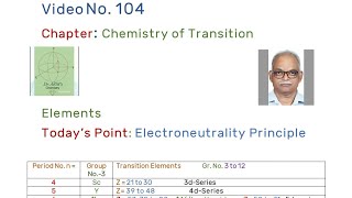 Chemistry of Transition Elements Electroneutrality Principle DrARMsChemistry [upl. by Carlynne]