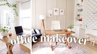 EXTREME OFFICE  CRAFT ROOM MAKEOVER  DIY BuiltIns Accent Wall  Homary 2022 [upl. by Keeryt]