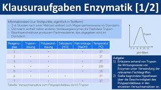 Enzyme  Enzymatik  Klausuraufaben 1 von 2  Biologie Oberstufe [upl. by Aenitsirhc647]