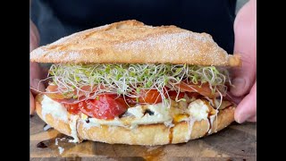 Prosciutto amp Burrata Sandwich with roasted tomatoes  Recipe [upl. by Orsay]