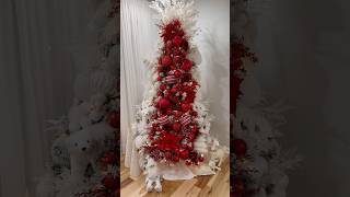 Red and white Christmas tree 🎄 christmastree ideas navidad christmasdecor christmas2024 [upl. by Seena416]