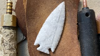 Novaculite Arrowhead Flintknapping part 2 [upl. by Enehs]